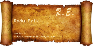 Radu Erik névjegykártya